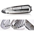 Upper Hood Grille Chrome For Freightliner M2 100 106 112 2002 To 2018 Air Mesh Intake Vent Side Silver Finish Abs Plastic