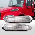 Upper Hood Grille Chrome For Freightliner M2 100 106 112 2002 To 2018 Air Mesh Intake Vent Side Silver Finish Abs Plastic