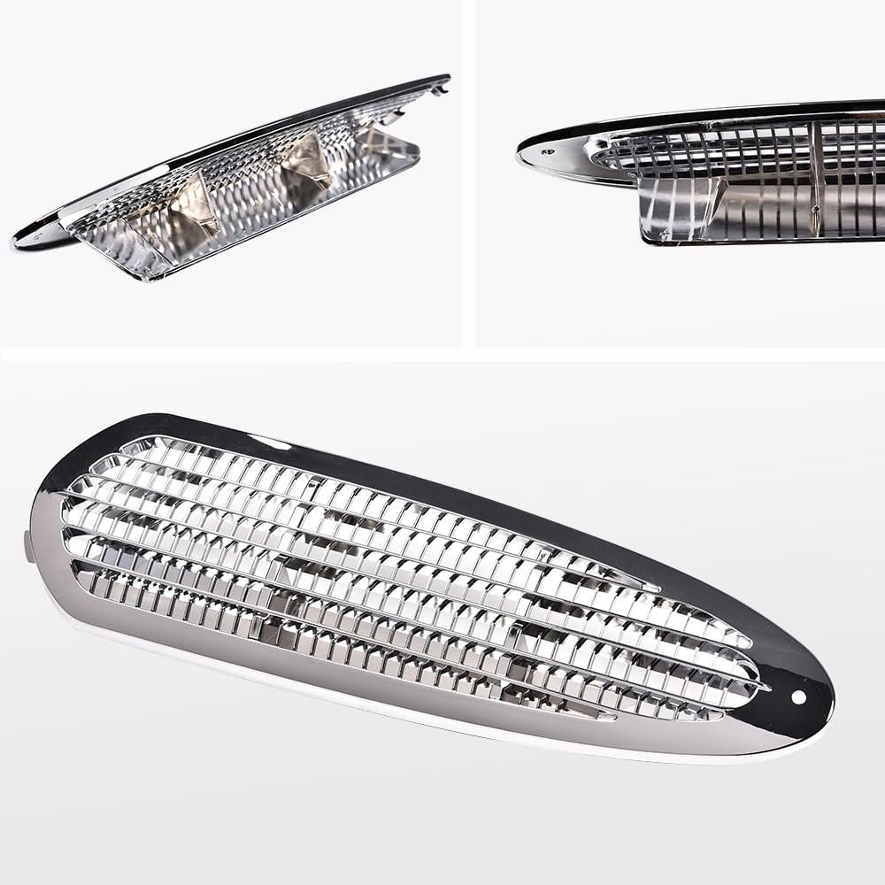 Upper Hood Grille Chrome For Freightliner M2 100 106 112 2002 To 2018 Air Mesh Intake Vent Side Silver Finish Abs Plastic