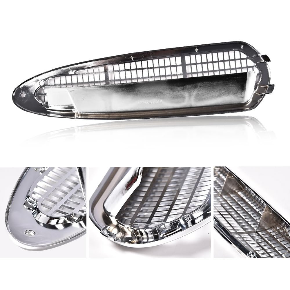 Upper Hood Grille Chrome For Freightliner M2 100 106 112 2002 To 2018 Air Mesh Intake Vent Side Silver Finish Abs Plastic