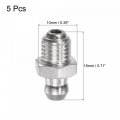 Uxcell 304 Stainless Steel Straight Grease Fitting M8 X 1mm Thread Hydraulic Accessories 5pcs