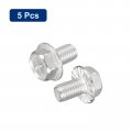 Uxcell M8x12mm Phillips Hex Head Flange Bolts 5pcs 304 Stainless Steelagon Hex Machine Screws
