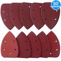 Austor 50 Pieces Mouse Detail Sander Sandpaper Sanding Paper Hook And Loop Assorted 40 60 80 100 120 180 240 320 400 800 Grits 