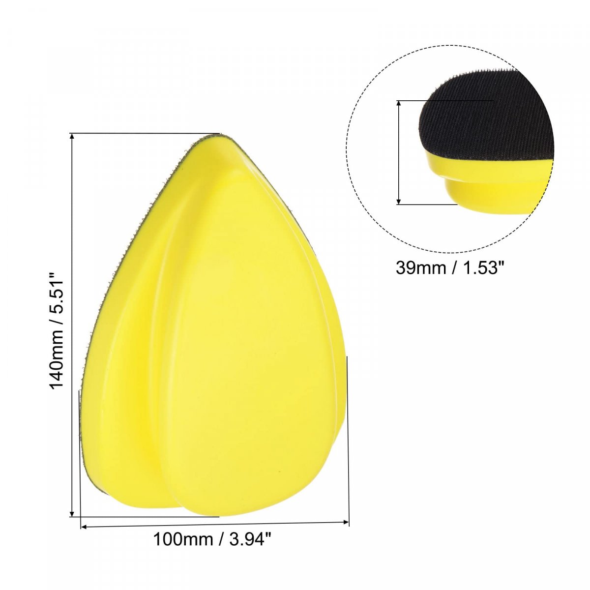 Hook And Loop Hand Sanding Block 140mm Mouse Detail Disc Pu Foam Backing Plate Manual Sander For Detailing Polishing