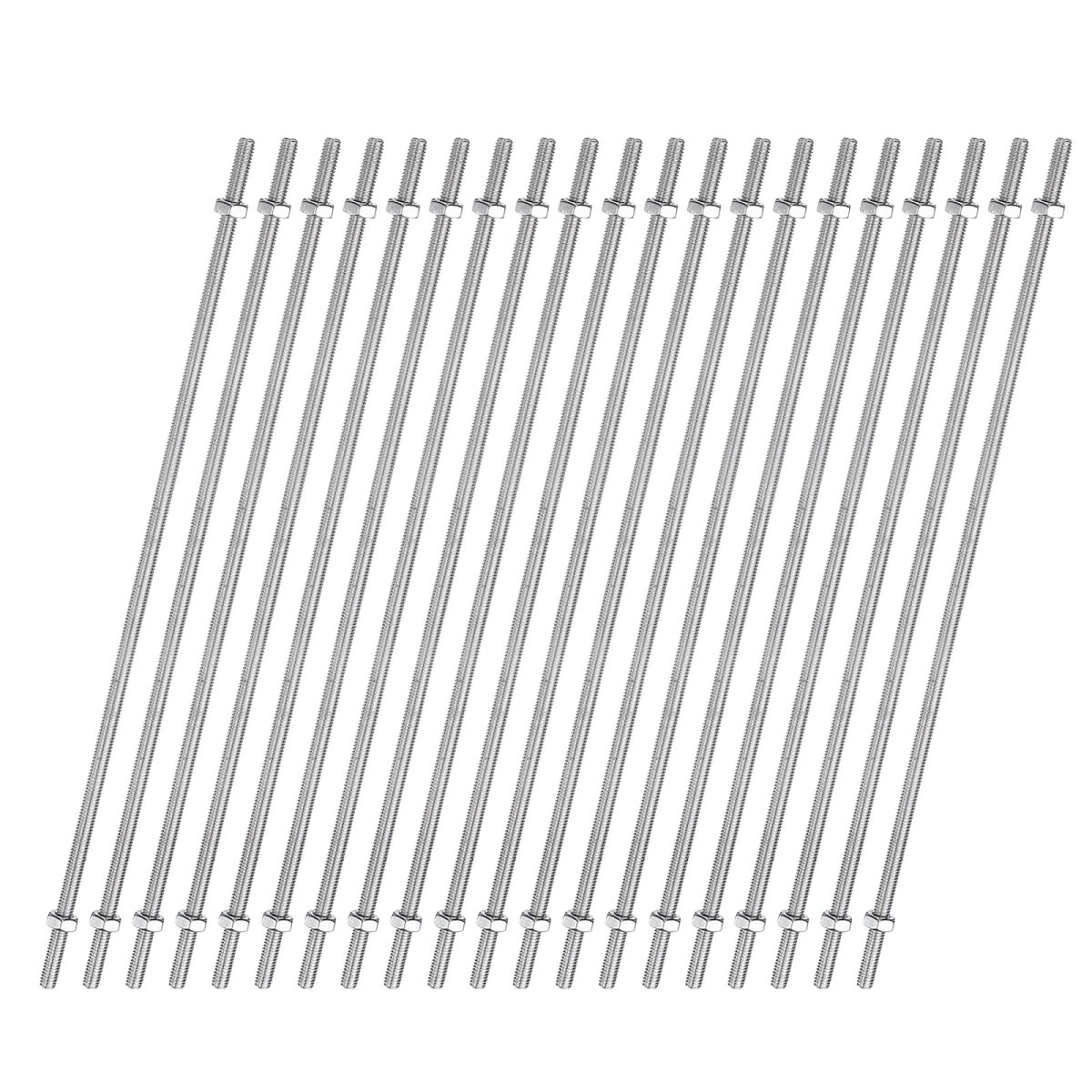 20pcs 8 32 Inch M4 Threaded Rods With 40pcs Hex Nuts 18 304 Stainless Steel Full Threads Right-hand Thread For Hangers U-bolts