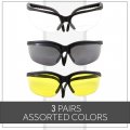 Bifocal Safety Reading Glasses 3 Pack Diopter 2 00 Ansi Z 87 Certified Uv400 Protection Clear Black And Yellow Lenses With Side