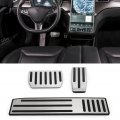 Automotive Interior 3pcs Foot Pedal Set Accelerator Brake Footrest Pads Stainless Steel Rubber Antislip Replacement For Tesla