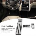 Automotive Interior 3pcs Foot Pedal Set Accelerator Brake Footrest Pads Stainless Steel Rubber Antislip Replacement For Tesla