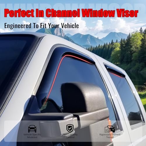 Ikon Motorsports In Channel Window Visors For 2004-2014 Ford F150 Extended Cab Slim Style Acrylic Smoke Rain Guards Side Wind