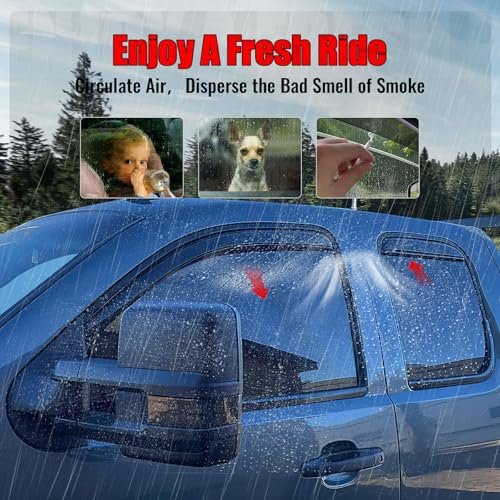 Ikon Motorsports In Channel Window Visors For 2004-2014 Ford F150 Extended Cab Slim Style Acrylic Smoke Rain Guards Side Wind
