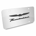 Ipick Image Made For Ford Thunderbird 3d Dark Gray Logo On Mirror Chrome Stainless Steel License Plate