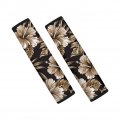 Fkelyi Custom Auto Seat Belt Cover Hawaiia Style Brown Hibiscus Floral Seatbelt Shoulder Pad Comfortable Driving For Most Cars 