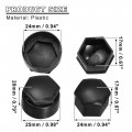 X Autohaux 20pcs 17mm Id Wheel Lock Lug Bolt Nut Cover Caps Center Locking With Clip Tool Set For Audi Black