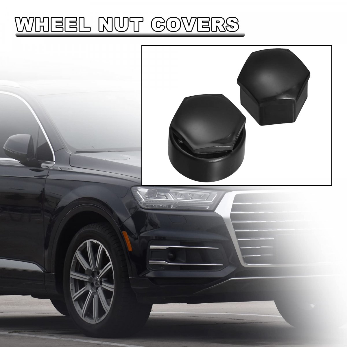 20pcs 17mm Id Wheel Lock Lug Bolt Nut Cover Caps Center Locking With Clip Tool Set For Audi Black