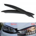 2 Pcs Abs Eyebrow Headlight Trim Lamp Cover Sticker For Vw Volkswagen Golf 7 Mk7 Car Decoration Accessories