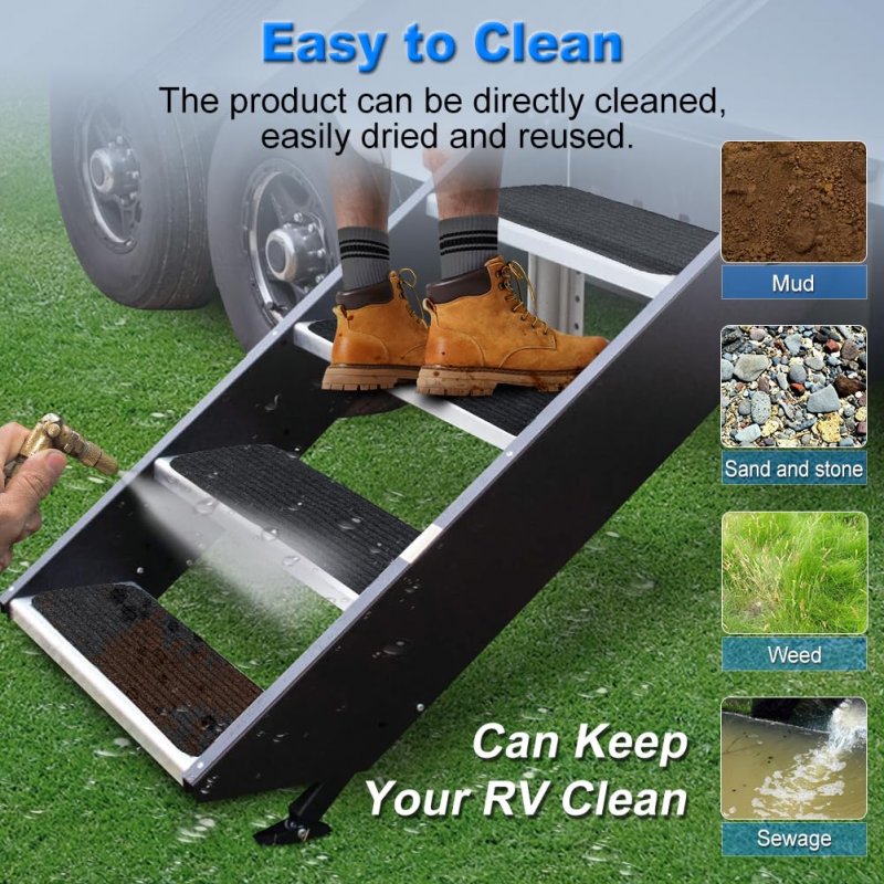 Waterwich Rv Step Covers 4 Pack Stair Rug For Mobile Home Camper Trailers 19 5 X 7 5a