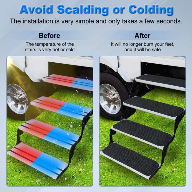 Waterwich Rv Step Covers 4 Pack Stair Rug For Mobile Home Camper Trailers 19 5 X 7 5a