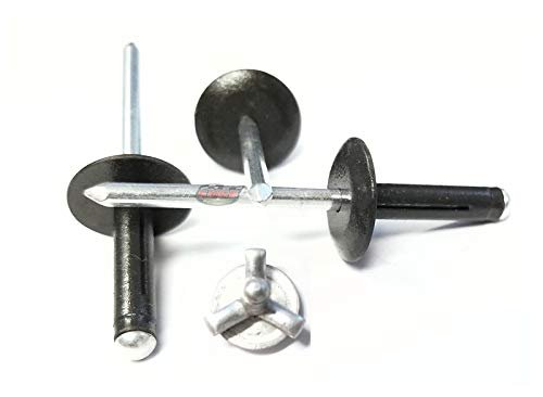 Racer S Speed Shop Flat Black 3 16 Large Head Tri-fold Exploding Aluminum Mandrel Pop Rivets 100 Pack