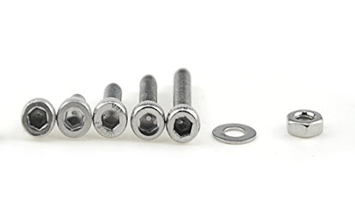 1200 Piece 304 Stainless Steel M2 And M3 Hex Socket Head Cap Screw Nut Assortment Kit With Plastic Box Silver Metric Fasteners