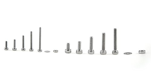 1200 Piece 304 Stainless Steel M2 And M3 Hex Socket Head Cap Screw Nut Assortment Kit With Plastic Box Silver Metric Fasteners