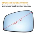 Car Rearview Left Driver Side Mirror Glass Replacement W Backing Plate Convex Heated Blue For Renault Laguna 2008-2015