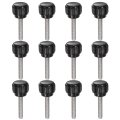 12pcs Knurled Clamping Knobs M4 X 20mm Metric 304 Stainless Steel Male Thread Thumb Screw On Type 14mm Plastic Round Head 