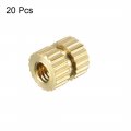 Uxcell Knurled Insert Nuts 20pcs M3 X 6mm Length 5mm Od Female Thread Brass Threaded Embedment Nut For 3d Printer