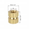 Uxcell Knurled Insert Nuts 20pcs M3 X 6mm Length 5mm Od Female Thread Brass Threaded Embedment Nut For 3d Printer