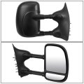 Right Side Black Manual Telescoping Folding Rear View Towing Mirror Compatible With Ford Super Duty 99-07