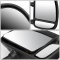 Right Side Black Manual Telescoping Folding Rear View Towing Mirror Compatible With Ford Super Duty 99-07