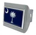 Elektroplate South Carolina Chrome State Flag Palmetto All Metal Brushed Hitch Cover For Trucks And Suvs Fits Standard 2