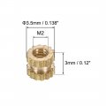 Uxcell Knurled Insert Nuts M2 X 3mm L 3 5mm Od Female Thread Brass Embedment Assortment Kit 50 Pcs