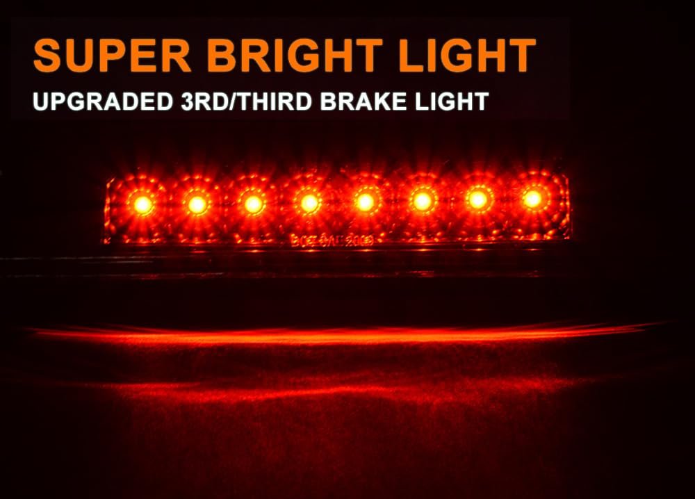 Led 3rd Brake Light For Toyota Tacoma 1995-2015 Signal Stop Cargo Third Tail Lamp Clear Lens Black Housing