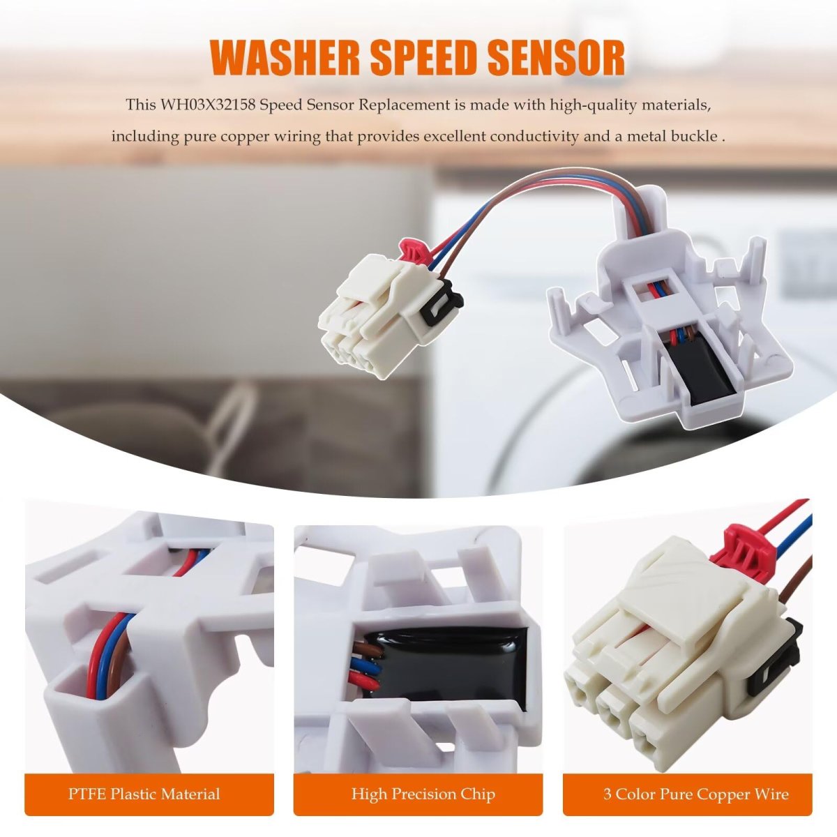 Wh03x32158 Wh12x25294 Washer Speed Sensor Replacement Fit For Ge Hotpoint Washing Machine Gtw500asn6ws Gtw585bsv3ws Replaces