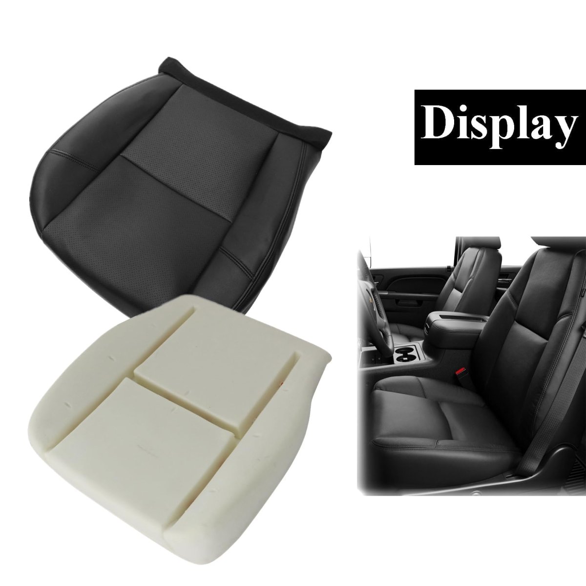 Driver Or Passenger Bottom Perforated Leather Seat Cover And Foam Cushion For Cadillac Escalade Chevy Tahoe Gmc Yukon 2007 2014