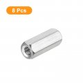 Uxcell M6 X 1-pitch 30mm Length Coupling Nuts 8pcs 304 Stainless Steel Metric Hex Rod