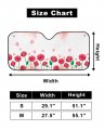 Valentine S Red Flower Car Windshield Sun Shade Portable Truck Sunshade Visor Cover Auto Vehicle Front Window Uv Block Screen
