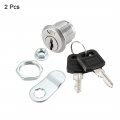 Uxcell Cam Lock 5 8 Cylinder Length With No 9 Nut-on Type Keyed Different 2pcs