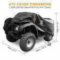 X Autohaux Waterproof All Weather Quad Atv Cover 4 Wheelers With Straps Reflective Universal Fit Black Silver Coating Inside L