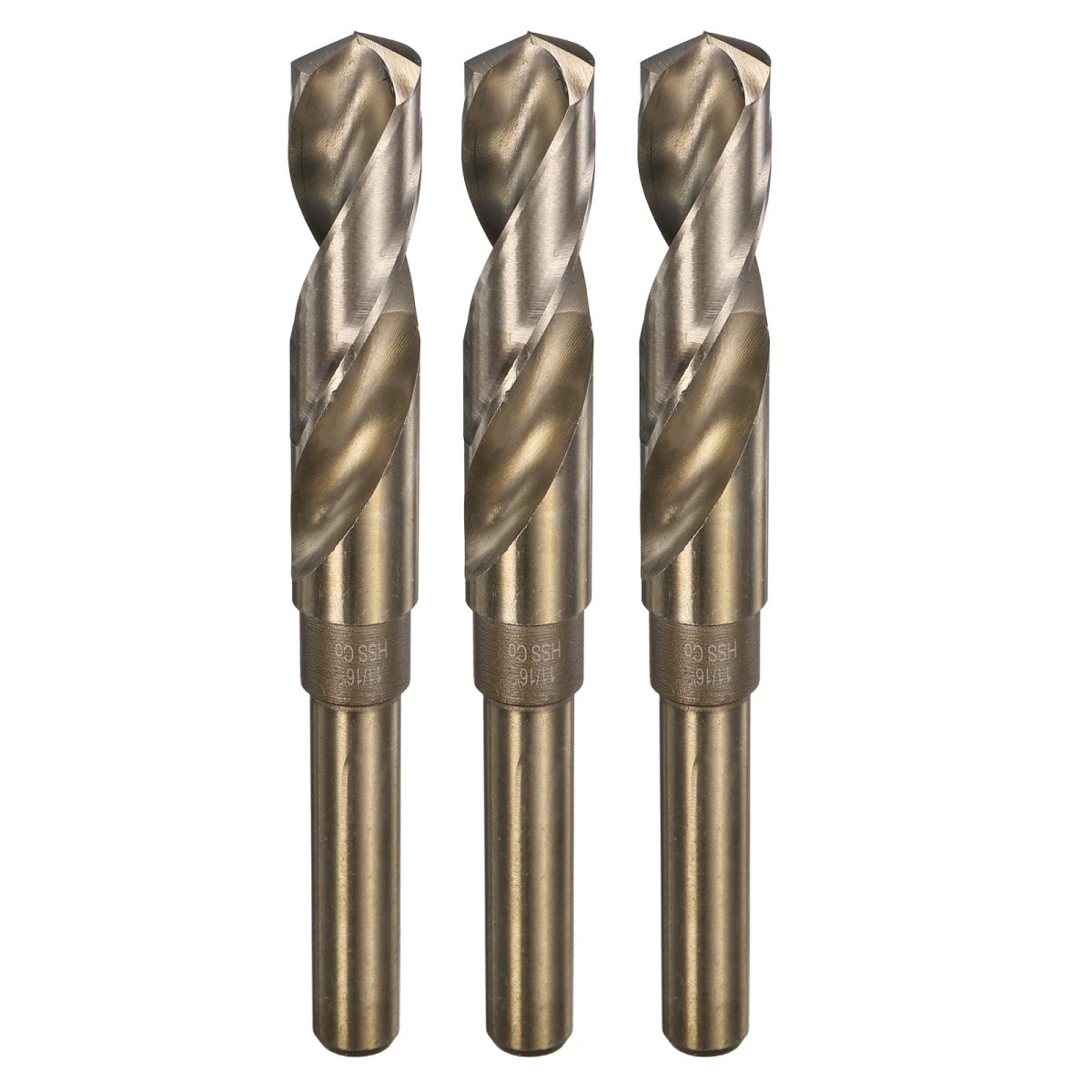 3pcs 11 16 M35 Cobalt Twist Drill Bits High-speed Steel Jobber Bit For Stainless Hardened Metal Cast Iron Aluminum Copper Soft