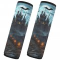Runningbear Halloween Pumpkin Jack O Lantern Seat Belt Cover 2 Pcs Car Strap Covers Pads Soft Comfort Safe Shoulder Harness For