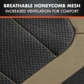Freshmesh Car Seat Covers Full Set With Beige Accent Mesh Front And Split Bench Back Protectors For Auto Truck Van Suv