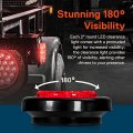 True Mods 8 Pack 2 In Red Round Led Trailer Clearance Side Marker Lights For Rv Dot Fmvss 108 Compliant Ip67 Waterproof With