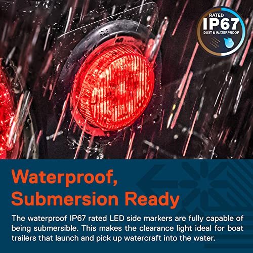 True Mods 8 Pack 2 In Red Round Led Trailer Clearance Side Marker Lights For Rv Dot Fmvss 108 Compliant Ip67 Waterproof With