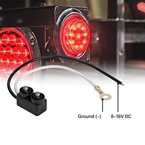 True Mods 8 Pack 2 In Red Round Led Trailer Clearance Side Marker Lights For Rv Dot Fmvss 108 Compliant Ip67 Waterproof With
