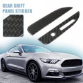 X Autohaux 2pcs Carbon Fiber Gear Panel Cover Interior Accessories Ford For Mustang 2015-2020 Black