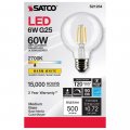 S21234 6 Watt Led G25 Clear Globe Filament Light Bulbs 2700k Warm White Dimmable E Medium Base Wet Location 120v 6 Pack