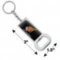 Graphics More Personalized Custom 1 Line Flaming Hot Soccer Ball Keychain Rectangle Chrome Plated Metal Bottle Cap Opener