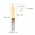 Uxcell 10pcs Wood Carving Router Bit Titanium Coated Solid Carbide Cnc Engraving V Groove Bits 1 8 3 175mm Shank 0 1mm Tip 30