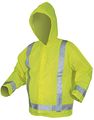 Mcr Safety 500rjhm Luminator Class 3 Polyester Polyurethane Jacket With Attached Hood And 3m Silver Reflective Stripes Lime 
